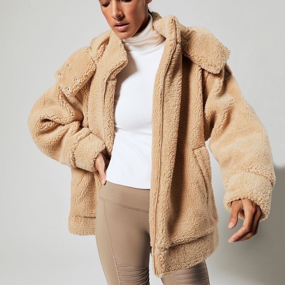 Cozy Alo Yoga Norte Camel Oversized Sherpa Jacket